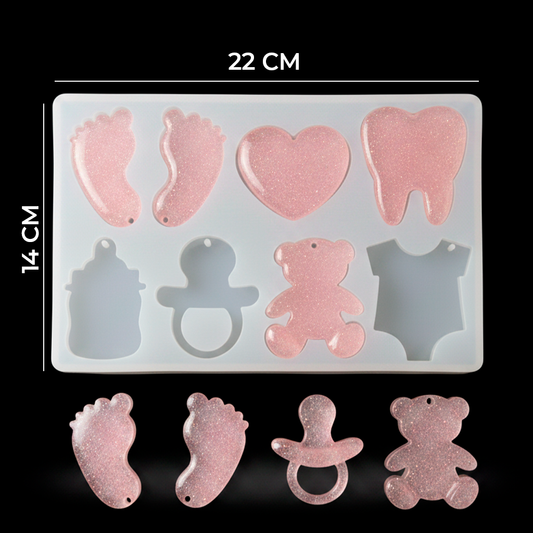 Molde De Silicona Recordatorio De Bebes 22Cm x 14Cm Para Resina