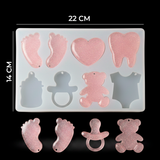 Molde De Silicona Recordatorio De Bebes 22Cm x 14Cm Para Resina