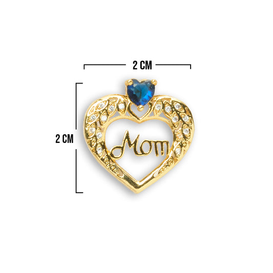 Dije Mom Piedra Azul Collar Rodinado