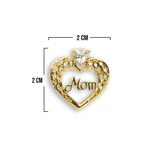 Dije Mom Piedra Blanca Collar Rodinado