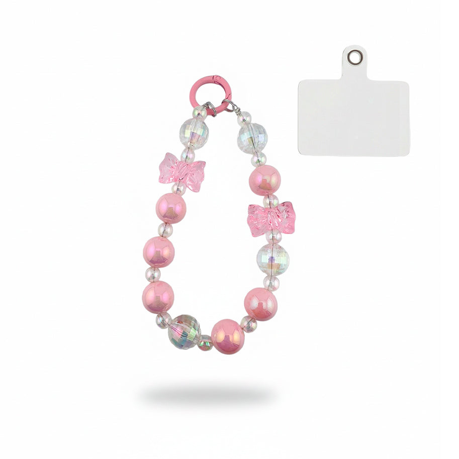 Llavero Rosado Moños Transparente