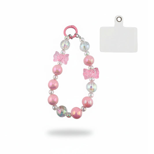 Llavero Rosado Moños Transparente