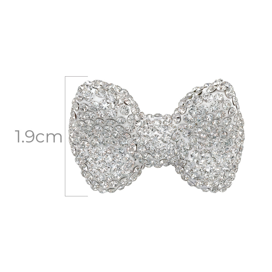 Moño Luxury Extra Brillo Grande Decorativo Blanco