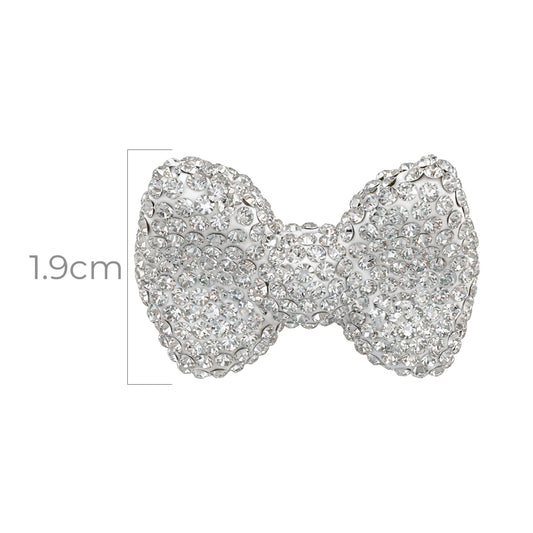 Moño Luxury Extra Brillo Grande Decorativo Blanco