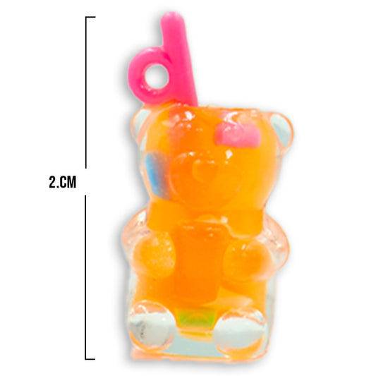 Dije Osito Coctel Naranja Acrílico