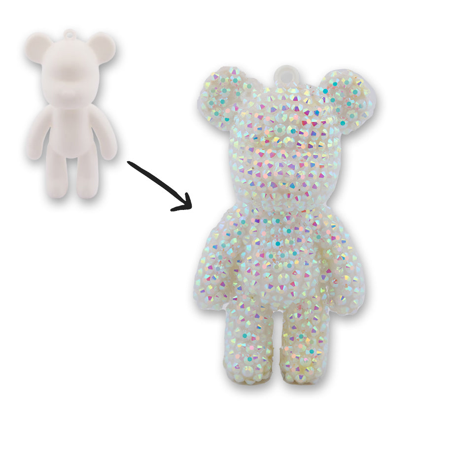 Llavero Oso KW Blanco + DIY Kit Decorativo