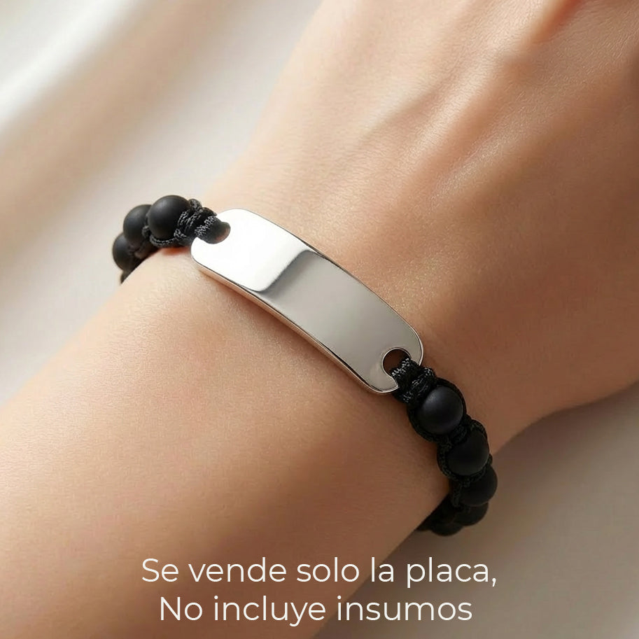Placa De Acero Curva Para Tejer 4.5 x 1.0 Cms Pulsera Plateado