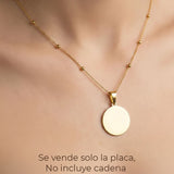 Placa Circulo 2 Dorado De Acero