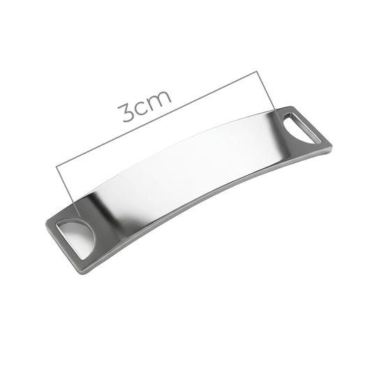 Placa De Acero Para Tejer 4.0 x 1.0 Cms Pulsera Plateado