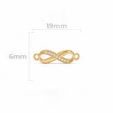 Dije Infinito Circones Blancos Para Pulsera Oro Laminado