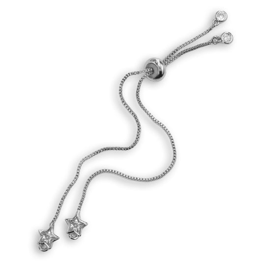 Pulsera Cadena Estrella Plateado Rodinado