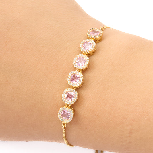 Pulsera Ajustable Circones Dorado Rodinado