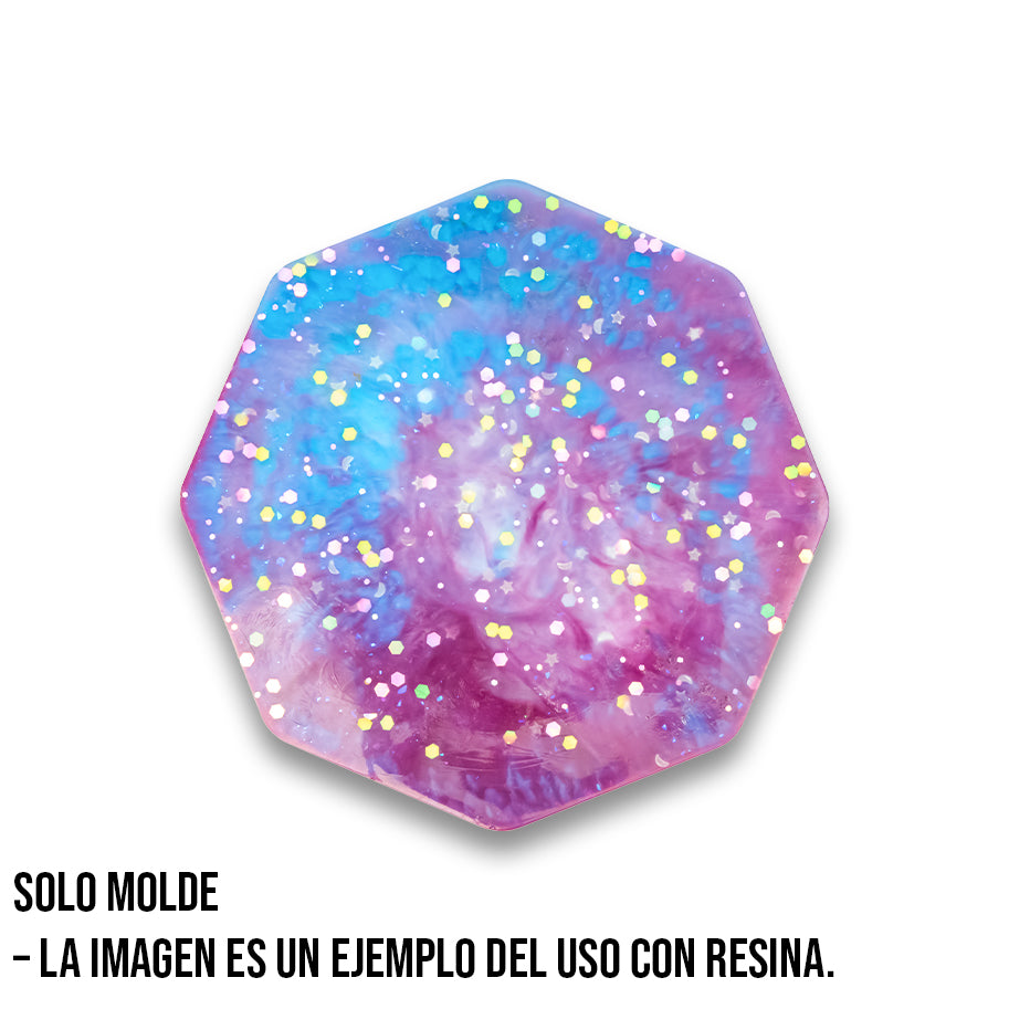 Molde De Silicona Portavasos Octagonal 12.5 cm Para Resina