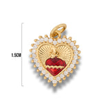 Dije Sagrado Corazón Doble Collar Dorado Rodinado