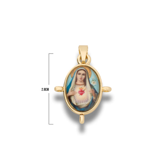 Dije Sagrado Corazón De María Para Decorar Dorado Rodinado