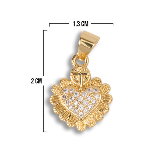 Dije Sagrado Corazón Dorado Rodinado