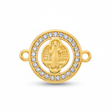 Dije san Benito circulo pulsera Dorado Rodinado