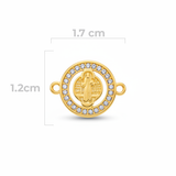 Dije san Benito circulo pulsera Dorado Rodinado