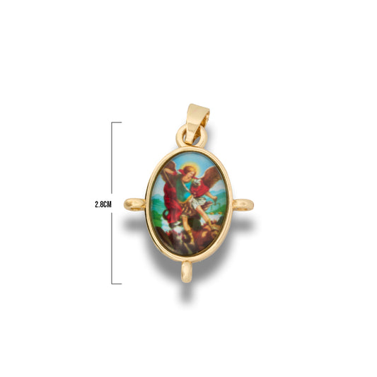 Dije San Miguel Arcángel Para Decorar Dorado Rodinado