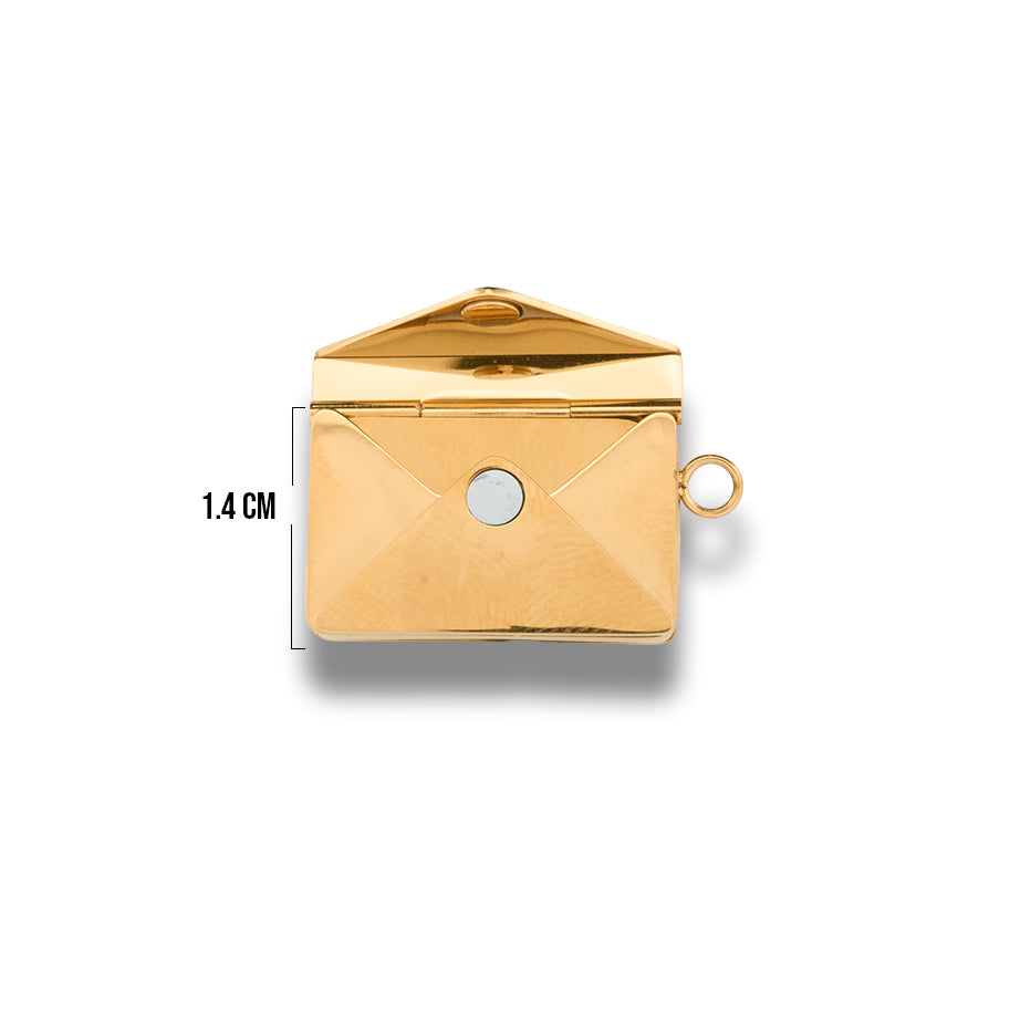 Dije Sobre y Carta Dorado De Acero