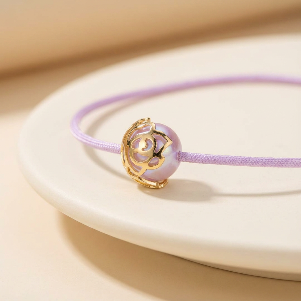 Tapa Bola Rosa Gold Filled x Par