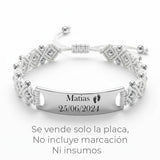Placa De Acero Para Tejer 4.0 x 1.0 Cms Pulsera Plateado