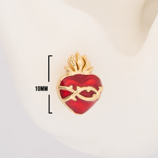 Topos 139 Sagrado Corazón Dorado X Par Rodinados / 10mm
