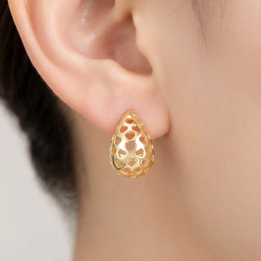 Topos Gota Corazones 20 Dorado X Par Rodinados / 1.7 Cm