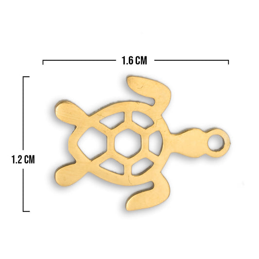 Dije Tortuga Dorada De Acero
