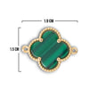 Dije Trebol Clov Pulsera Piedra Verde Dorado Rodinado