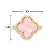 Dije Trebol Clov Pulsera Piedra Rosada Dorado Rodinado