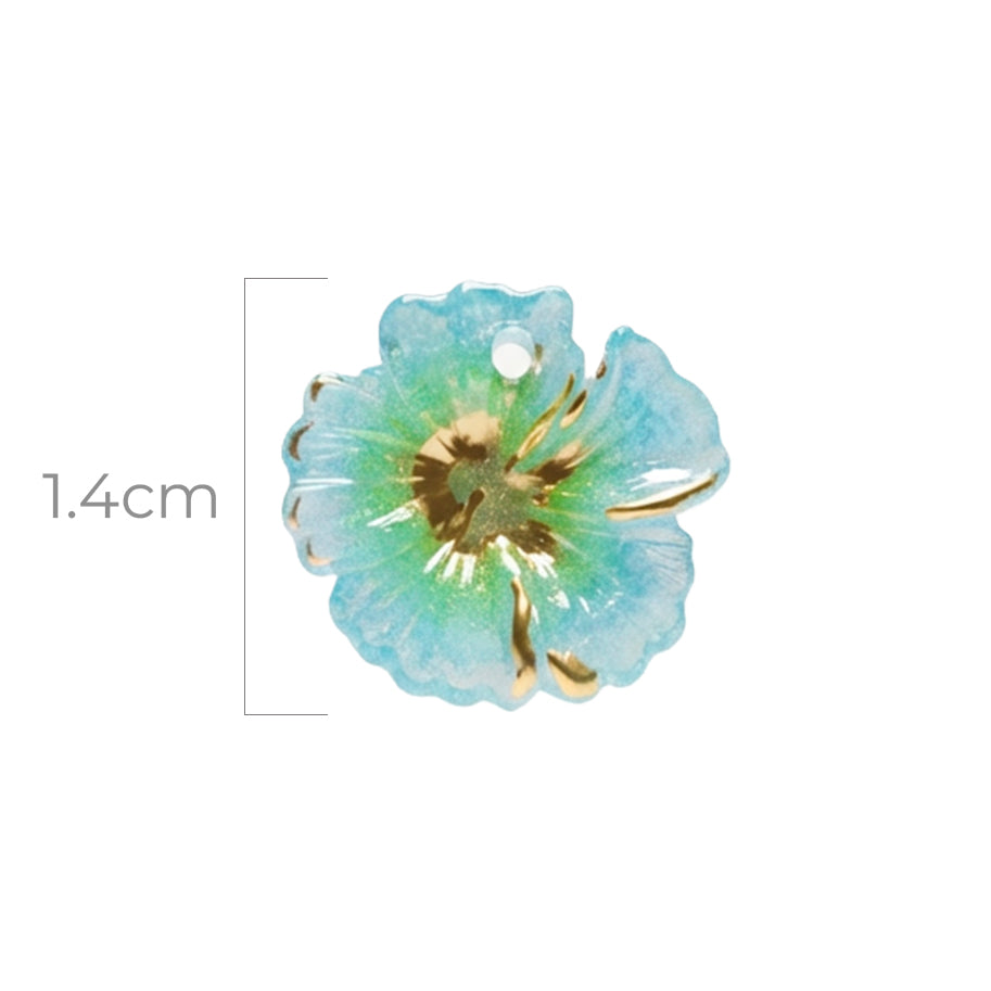 Dije Flor Lirio Acrílico Turqueza