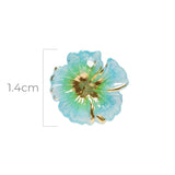 Dije Flor Lirio Acrílico Turqueza