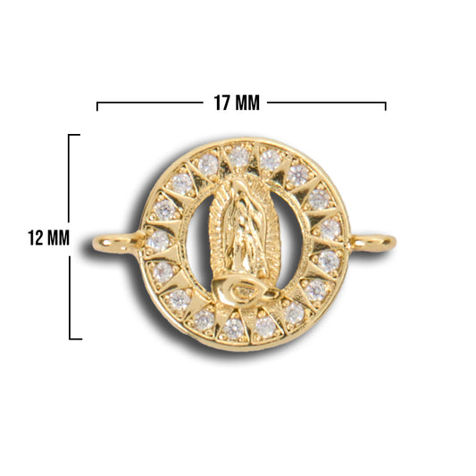 Dije Virgen Guadalupe Circulo Dorado Rodinado
