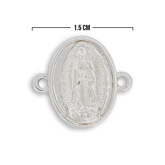 Dije Virgen Guadalupe Lisa Plateado Rodinado