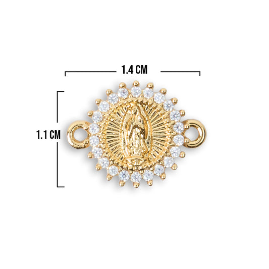 Dije Virgen Guadalupe Pequeña Pulsera Dorado Rodinado